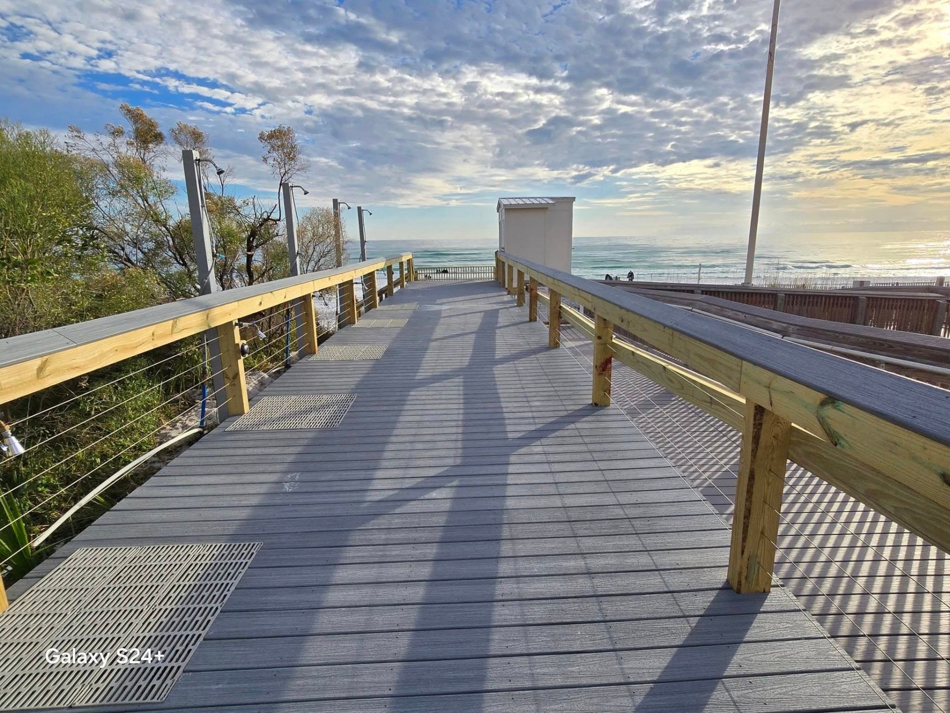 New beach boardwalk leading to the Gulf
