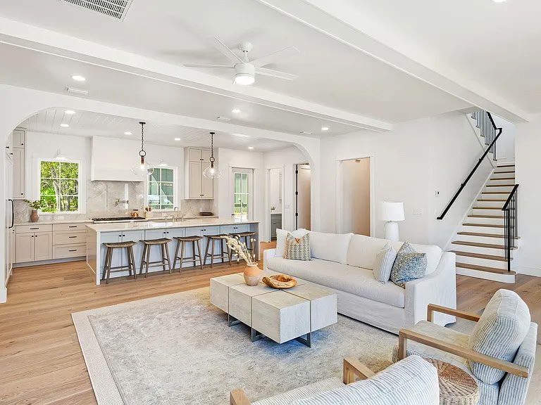 Open living and kitchen remodel completed by Essential Construction in Freeport FL