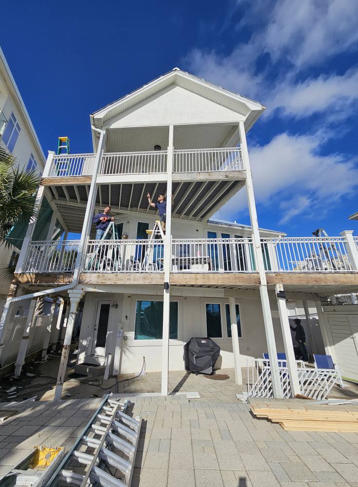 Three-story beach home being restored